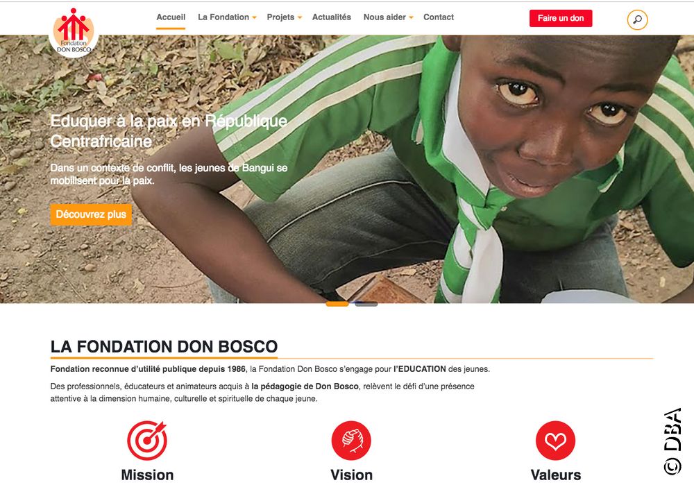 Grâce au nouveau site de la Fondation Don Bosco, il est possible de suivre ses dons