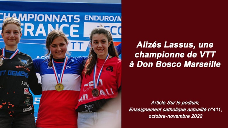 Alizés Lassus, championne de VTT, à l’honneur dans la revue Enseignement catholique actualités