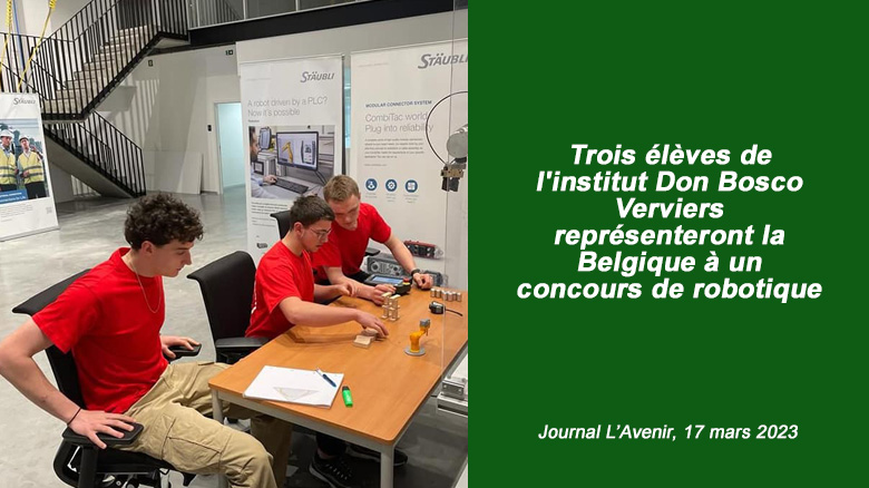 Trois élèves de l’institut Don Bosco Verviers représenteront la Belgique à un concours de robotique