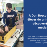 Luca, élève à Don Bosco Huy, devant la caméra de Sud info : « On touche à tout, j’adore ! »