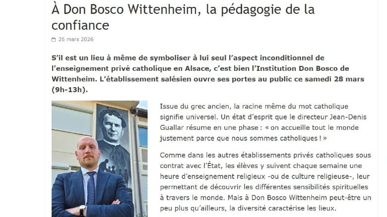 L’Ami Hebdo met à l’honneur Don Bosco Wittenheim et sa « pédagogie de la confiance »